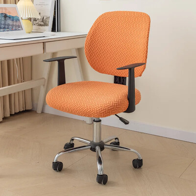 1 rinkinys / 2 dalys ruoželinis žakardo biuro kėdės užvalkalas, besisukantis kompiuterio sėdynės dėklas, atsparus nešvarumams, tamprus segmentinis išmatų užvalkalas