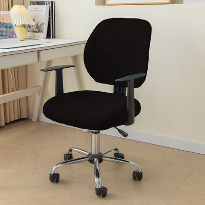 1 rinkinys / 2 dalys ruoželinis žakardo biuro kėdės užvalkalas, besisukantis kompiuterio sėdynės dėklas, atsparus nešvarumams, tamprus segmentinis išmatų užvalkalas