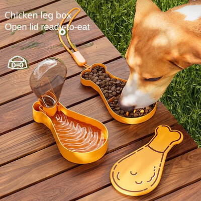 2 vienā Pet Outdoor Portable Pudeļu barošana un ūdens Suņu barotavas dzirdināšanas piederumi ūdens dzērājs kaķis Ūdens strūklaka