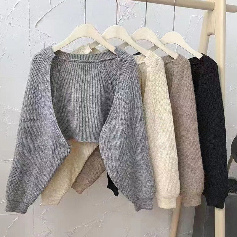 Pulovere cardigan de damă Kimono din tricot gros și înfășurat Jachetă de îmbrăcăminte cu liliac deschis în față