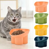 Paaugstināti noliekti kaķu trauki, 15 grādos noliekti, noliekti, kaķu barības trauki Macaron krāsainie kakla aizsargi, suņu bļoda mājdzīvnieku kaķēnu barošanas piederumi