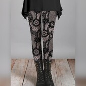 Imitație dantelă imprimată elastic cu talie elastică leggings casual subțiri pentru femei