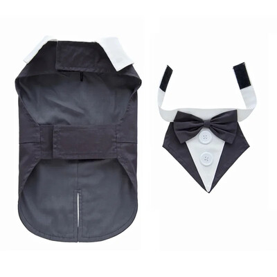 Pavasario rudens naminių gyvūnėlių drabužiai Madingi šunų smokingai su peteliške mažiems šunims Šnaucerio Jorkšyro kostiumas