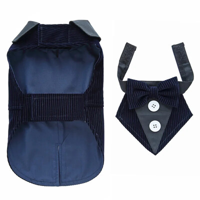 Pavasario rudens naminių gyvūnėlių drabužiai Madingi šunų smokingai su peteliške mažiems šunims Šnaucerio Jorkšyro kostiumas