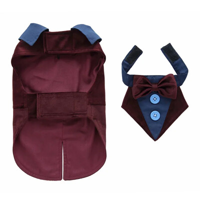 Pavasario rudens naminių gyvūnėlių drabužiai Madingi šunų smokingai su peteliške mažiems šunims Šnaucerio Jorkšyro kostiumas