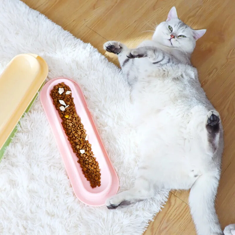 Kačių dubuo Ilgai dalijamas naminis gyvūnėlis kačių šunų dubenys Pakreiptas apsauginis kaklas Kačiukas Maistas Geriamasis Vanduo Lesyklėlė Maitinimo baseinas Naminių gyvūnėlių priedai