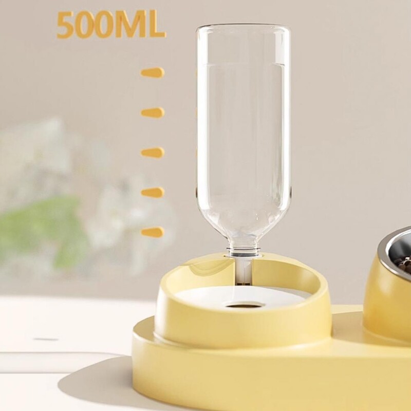 Hrănitor pentru pisici Bol din oțel inoxidabil cu auto-umplere pentru câini Hrănitor automat detașabil pentru pisoi 2-în-1 Bol automat pentru băut hrană pentru animale de companie