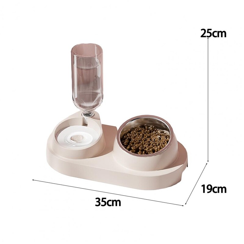 Hrănitor pentru pisici Bol din oțel inoxidabil cu auto-umplere pentru câini Hrănitor automat detașabil pentru pisoi 2-în-1 Bol automat pentru băut hrană pentru animale de companie
