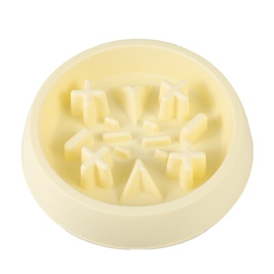 Višenamjenska plastična zdjela za sporu hranu za mačke protiv gušenja, prijenosna posuda za hranjenje kućnih ljubimaca, okrugla hranilica za pse protiv prevrtanja, voda