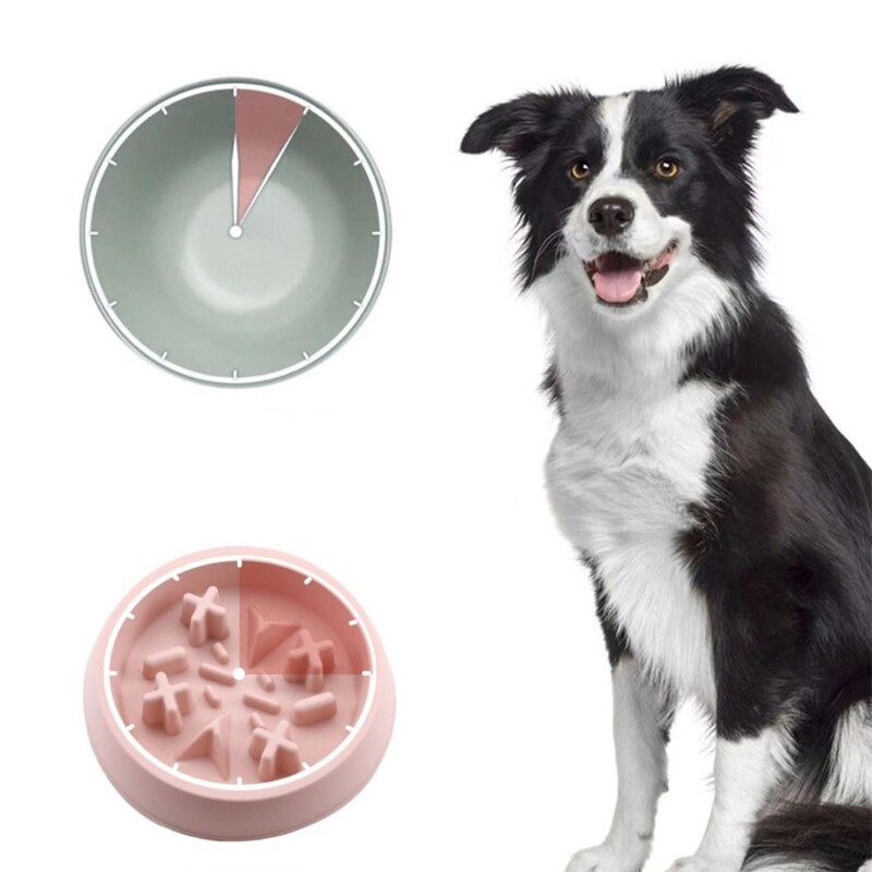 Višenamjenska plastična zdjela za sporu hranu za mačke protiv gušenja, prijenosna posuda za hranjenje kućnih ljubimaca, okrugla hranilica za pse protiv prevrtanja, voda
