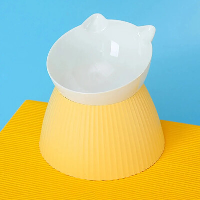 1 vnt. paaukštinti kačių dubenys su pakeltu stovu, 15 pakreipto kačių dizaino stovas, apsaugantis kaklą, naminių gyvūnėlių ėdalo vandens tiekimo dubuo katėms ar mažiems šunims