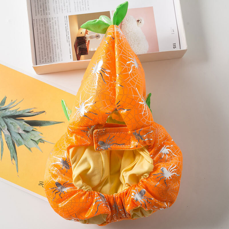Costum amuzant de dovleac pentru animale de companie pentru pisică, haine pentru câini, rochie de Halloween, ținută de cosplay cu dovleac, accesorii pentru pisici de Halloween, pentru hanorac pentru câini