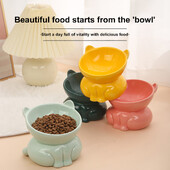 Bol din ceramică pentru pisici ureche de pisică bol cu hrană pentru pisici bol cu apă cu picioare înalte