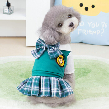 Preppy Style Pet Couple Clothes Dog Dress Shirt Любител на домашни любимци Дрехи пролет есен Cat Dog Суичър Пола за малки кучета Теди