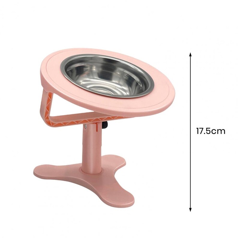 Bol înclinat pentru hrana pentru pisici, bol reglabil din oțel inoxidabil pentru animale de companie Hrănitor înalt antiderapant pentru pisici de interior pentru câini