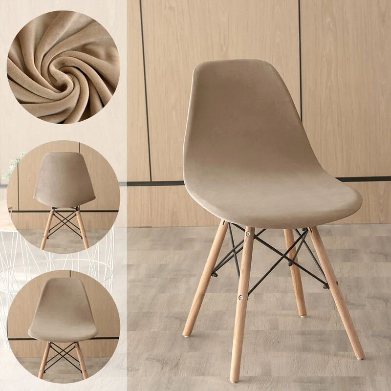 Huse pentru scaune din catifea de lux Huse pentru scaune elastice, fără brațe, de culoare solidă, huse elastice pentru scaune de luat masa, acasă, hotel, petrecere, banchet 2024