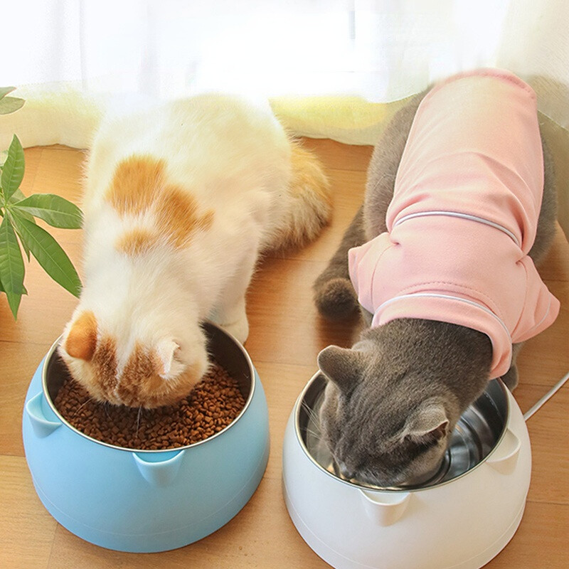 200 ml-es többszínű kisállat etetőtál rozsdamentes acél macska kutya itatótál csúszásmentes nyakvédő kisállat kiegészítők