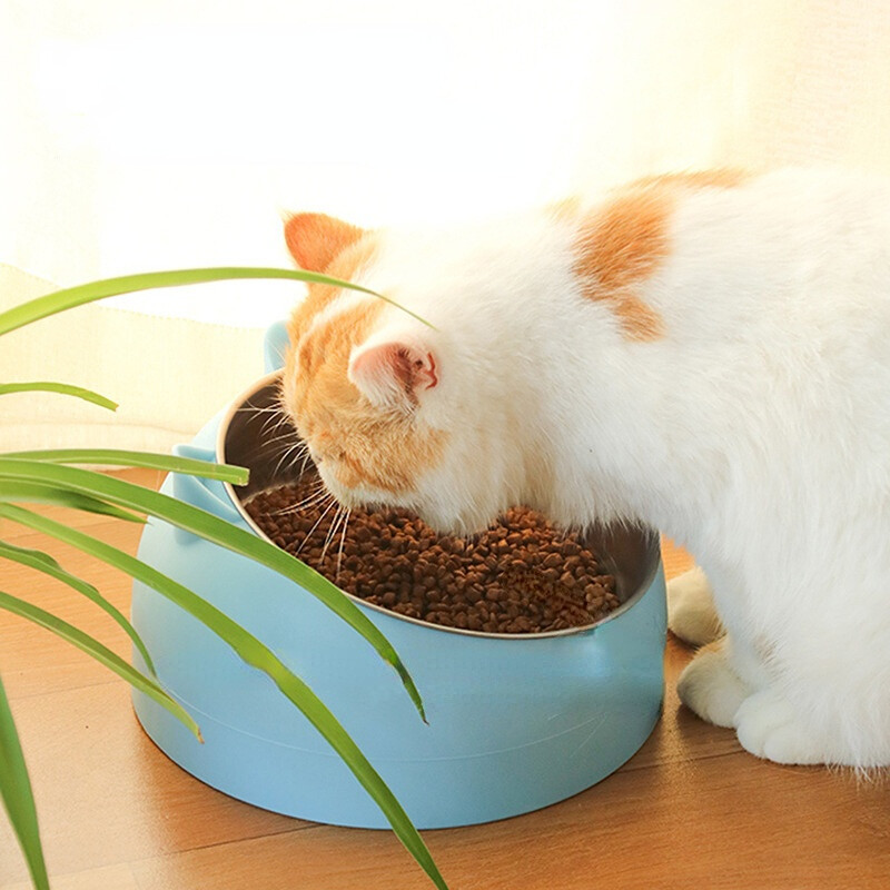 200 ml-es többszínű kisállat etetőtál rozsdamentes acél macska kutya itatótál csúszásmentes nyakvédő kisállat kiegészítők