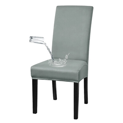 Husă pentru scaune solidă, rezistentă la apă, cu spătar înalt, mărime L/M, rochie elastică pentru huse pentru scaune pentru sufragerie, banchet de nuntă, husă pentru decorarea casei