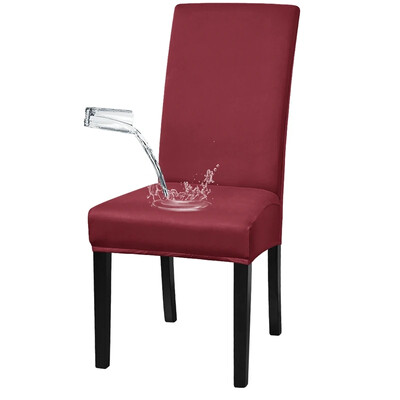 Husă pentru scaune solidă, rezistentă la apă, cu spătar înalt, mărime L/M, rochie elastică pentru huse pentru scaune pentru sufragerie, banchet de nuntă, husă pentru decorarea casei