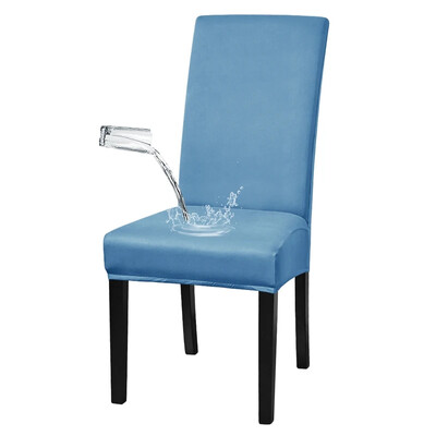 Husă pentru scaune solidă, rezistentă la apă, cu spătar înalt, mărime L/M, rochie elastică pentru huse pentru scaune pentru sufragerie, banchet de nuntă, husă pentru decorarea casei
