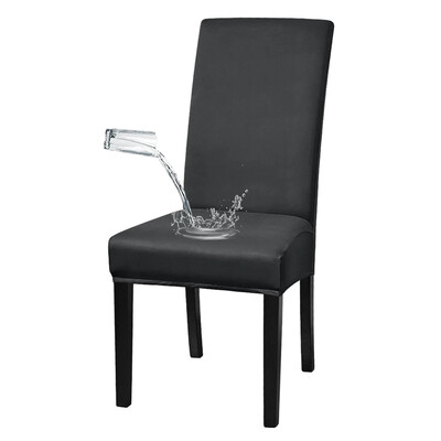 Husă pentru scaune solidă, rezistentă la apă, cu spătar înalt, mărime L/M, rochie elastică pentru huse pentru scaune pentru sufragerie, banchet de nuntă, husă pentru decorarea casei
