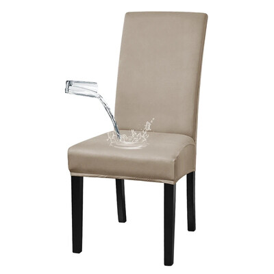 Husă pentru scaune solidă, rezistentă la apă, cu spătar înalt, mărime L/M, rochie elastică pentru huse pentru scaune pentru sufragerie, banchet de nuntă, husă pentru decorarea casei