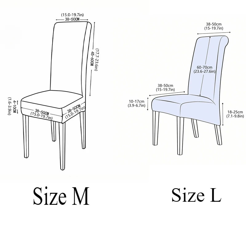 Husă pentru scaune solidă, rezistentă la apă, cu spătar înalt, mărime L/M, rochie elastică pentru huse pentru scaune pentru sufragerie, banchet de nuntă, husă pentru decorarea casei