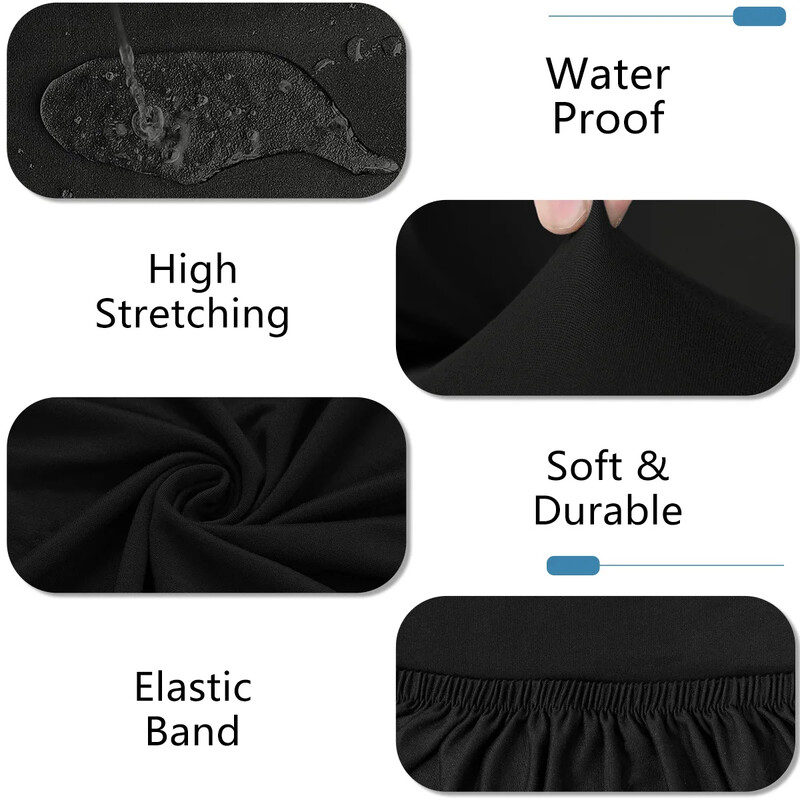 Husă pentru scaune solidă, rezistentă la apă, cu spătar înalt, mărime L/M, rochie elastică pentru huse pentru scaune pentru sufragerie, banchet de nuntă, husă pentru decorarea casei