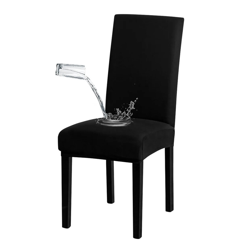 Husă pentru scaune solidă, rezistentă la apă, cu spătar înalt, mărime L/M, rochie elastică pentru huse pentru scaune pentru sufragerie, banchet de nuntă, husă pentru decorarea casei