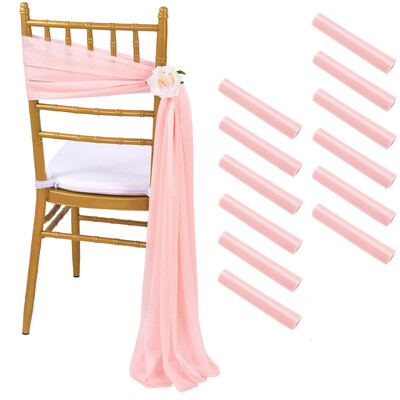 10 db-os szett Like Chiffon Székszárnyak Esküvői szék dekoráció folyosó dekorációhoz Party bankett rendezvény Babazuhany, 17x250 cm hosszú