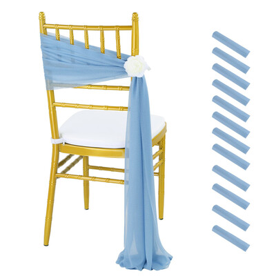 10 db-os szett Like Chiffon Székszárnyak Esküvői szék dekoráció folyosó dekorációhoz Party bankett rendezvény Babazuhany, 17x250 cm hosszú