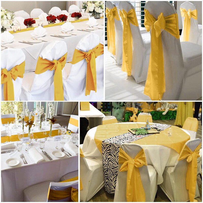 Szatén székszárnyak íjak Univerzális székszalag szalag szalag Esküvői fogadás Rendezvények Bankettek Szállodai rendezvény Székhuzat Dekoráció