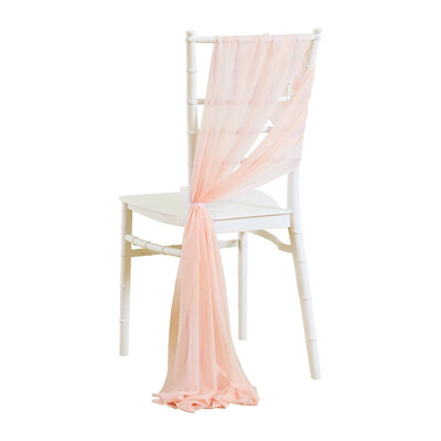 12 buc. Cerceve pentru scaune albe 17X250CM Decorare pentru culoar pentru ceremonie de nuntă pentru petreceri de aniversare, duș de mireasă, decor scaun din șifon de hotel