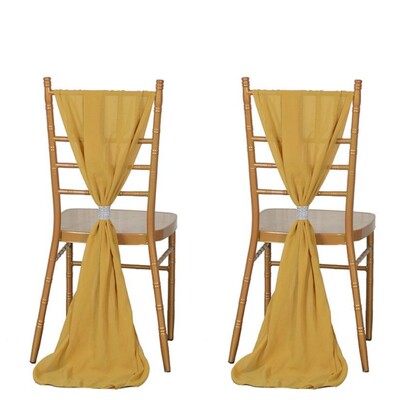 2 bucăți de scaun din șifon, cu papion, cu panglă, cu noduri, centură pentru spate, alergare de masă, hotel, banchet, țară, nuntă, petrecere, eveniment, decor