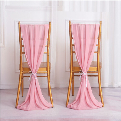 2 bucăți de scaun din șifon, cu papion, cu panglă, cu noduri, centură pentru spate, alergare de masă, hotel, banchet, țară, nuntă, petrecere, eveniment, decor