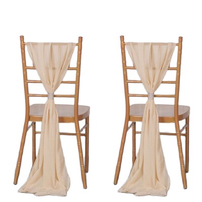 2 bucăți de scaun din șifon, cu papion, cu panglă, cu noduri, centură pentru spate, alergare de masă, hotel, banchet, țară, nuntă, petrecere, eveniment, decor