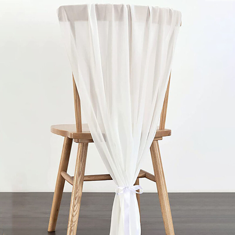 2 bucăți de scaun din șifon, cu papion, cu panglă, cu noduri, centură pentru spate, alergare de masă, hotel, banchet, țară, nuntă, petrecere, eveniment, decor