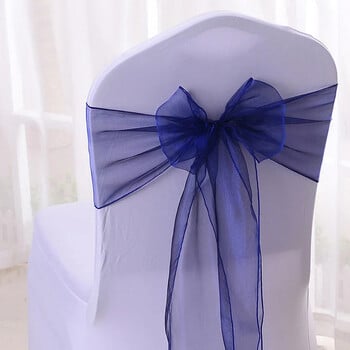 50 τμχ Organza Chair Sashes Knot Bands Καρέκλα Φιόγκοι για Γαμήλιο πάρτι Δείπνο Διακόσμηση εξοχικής καρέκλας γάμου