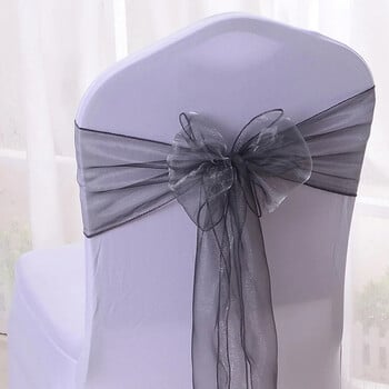 50 τμχ Organza Chair Sashes Knot Bands Καρέκλα Φιόγκοι για Γαμήλιο πάρτι Δείπνο Διακόσμηση εξοχικής καρέκλας γάμου