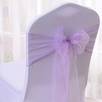 50 τμχ Organza Chair Sashes Knot Bands Καρέκλα Φιόγκοι για Γαμήλιο πάρτι Δείπνο Διακόσμηση εξοχικής καρέκλας γάμου