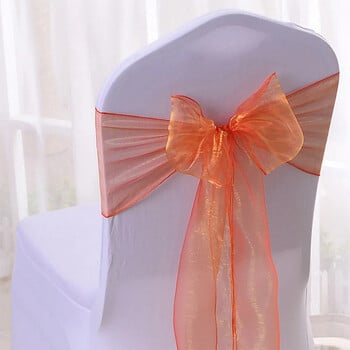 50 τμχ Organza Chair Sashes Knot Bands Καρέκλα Φιόγκοι για Γαμήλιο πάρτι Δείπνο Διακόσμηση εξοχικής καρέκλας γάμου