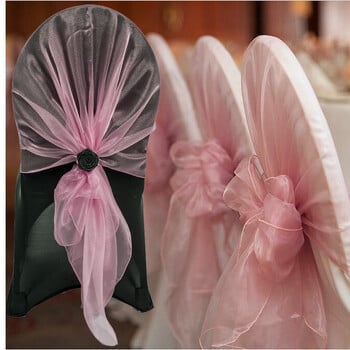 Organza Chair Sashes Καρέκλα γάμου Κορδέλα Φιόγκος Κάλυμμα Φιόγκος Καρέκλα Φούστα Τούλι Φούστα Tutu Baby Shower Decor Party Supplies