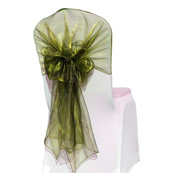 Organza Chair Sashes Καρέκλα γάμου Κορδέλα Φιόγκος Κάλυμμα Φιόγκος Καρέκλα Φούστα Τούλι Φούστα Tutu Baby Shower Decor Party Supplies