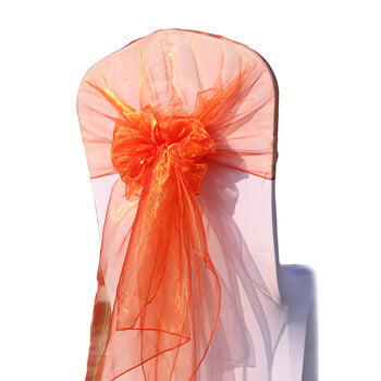 Organza Chair Sashes Καρέκλα γάμου Κορδέλα Φιόγκος Κάλυμμα Φιόγκος Καρέκλα Φούστα Τούλι Φούστα Tutu Baby Shower Decor Party Supplies