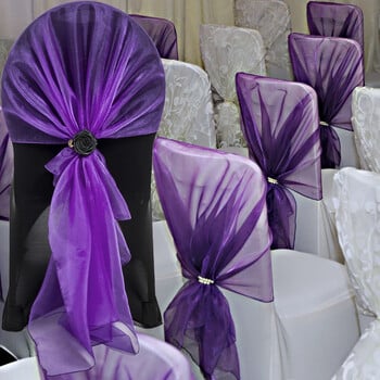 Organza Chair Sashes Καρέκλα γάμου Κορδέλα Φιόγκος Κάλυμμα Φιόγκος Καρέκλα Φούστα Τούλι Φούστα Tutu Baby Shower Decor Party Supplies