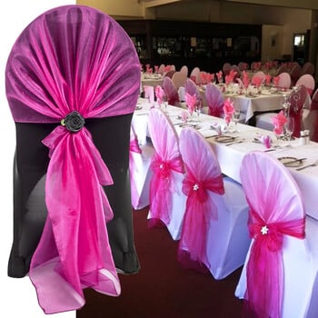 Organza Chair Sashes Καρέκλα γάμου Κορδέλα Φιόγκος Κάλυμμα Φιόγκος Καρέκλα Φούστα Τούλι Φούστα Tutu Baby Shower Decor Party Supplies