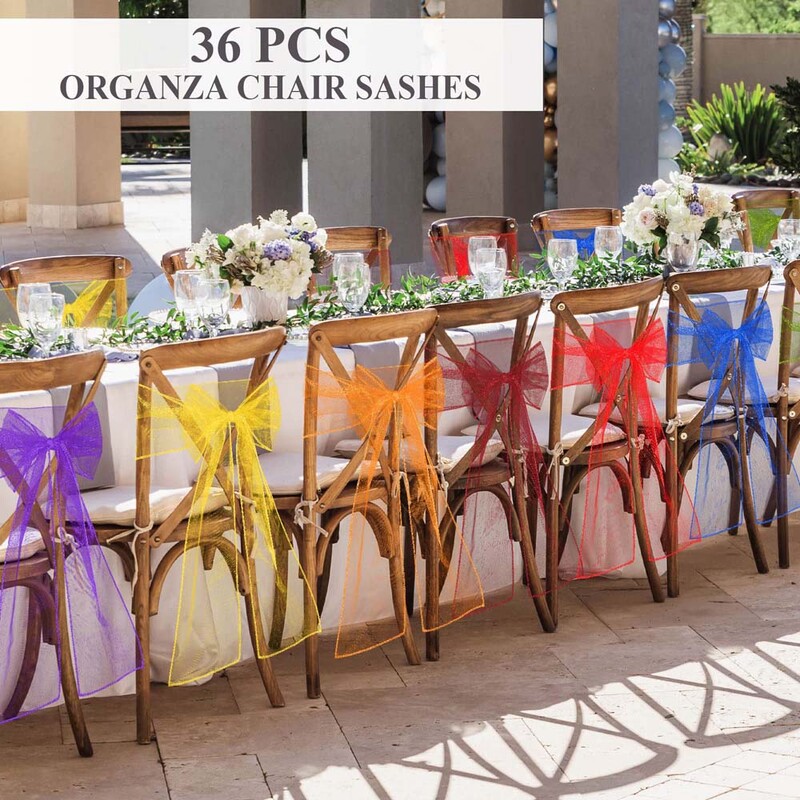 10 vnt organza kėdžių varčios mazgų juostos kėdžių lankeliai vestuvių vakarėliui banketui renginiui šalies vestuvių kėdės dekoravimui