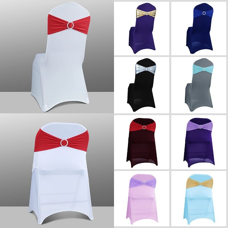 20 de bucăți cerceve pentru scaune universale elastice spandex elastice pentru scaune cu glisor cu cataramă pentru nuntă, recepție, hotel, eveniment, decor de petrecere