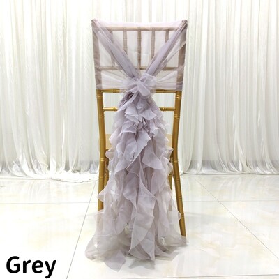Decorație pentru spate scaun din tul Organza Tifon transparent Cerceve pentru scaun Volane Cerceve pentru scaun Hotel Nuntă Banchet Decoratiuni pentru petrecere